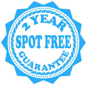 My Gutter Doctor's 2 year spot free guarantee seal 