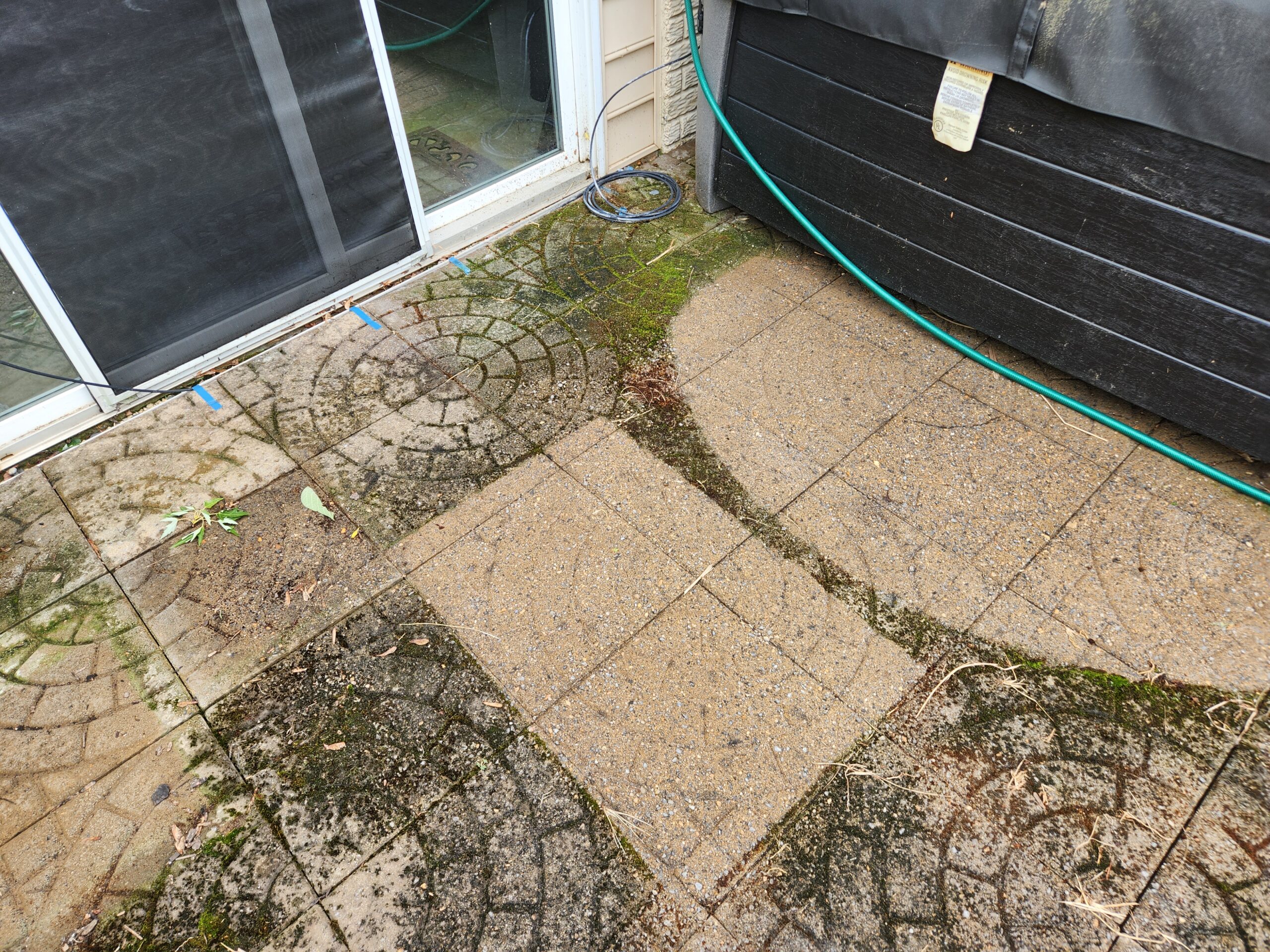 paver patio cleaning before