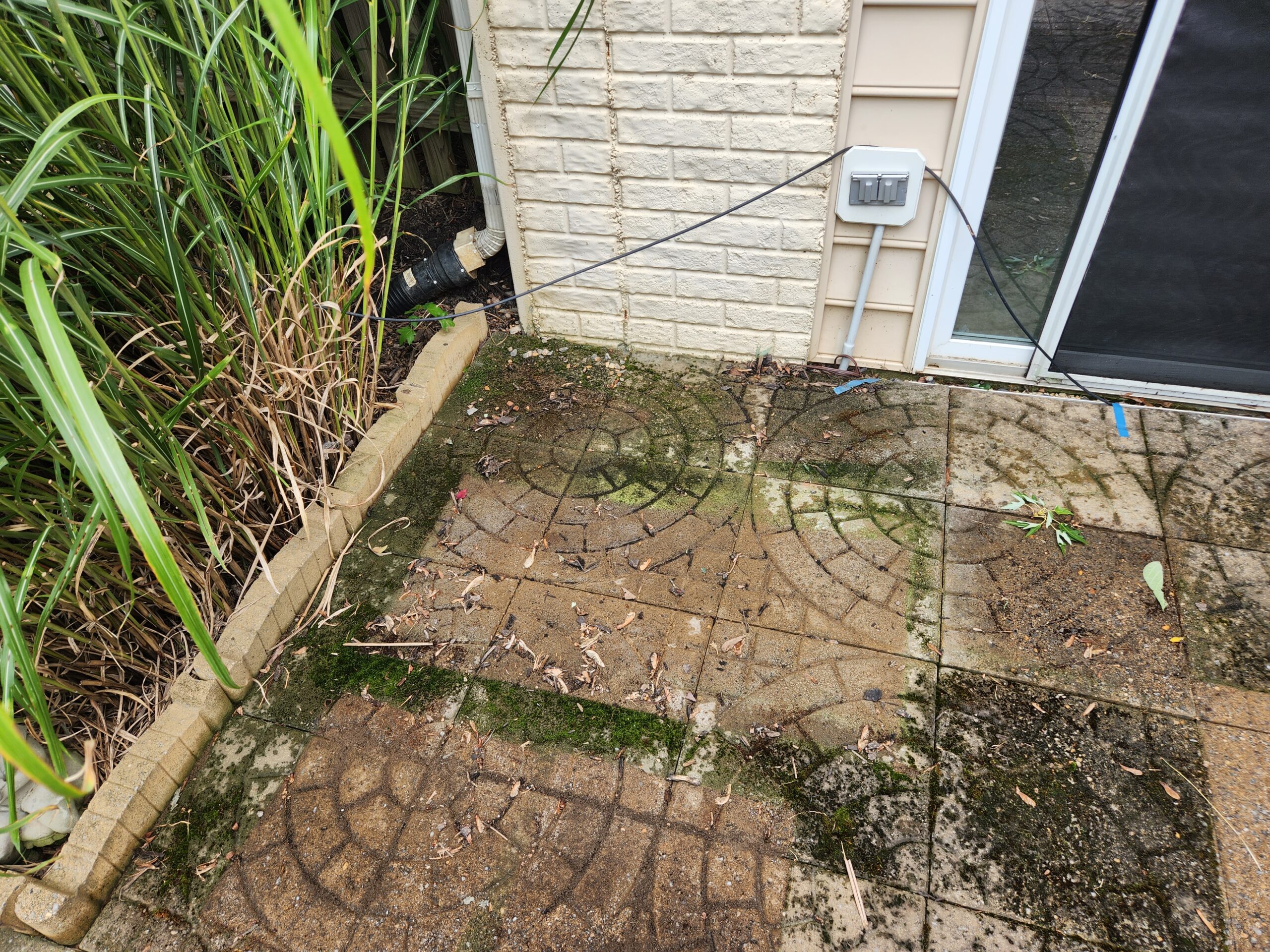 stone patio cleaning before