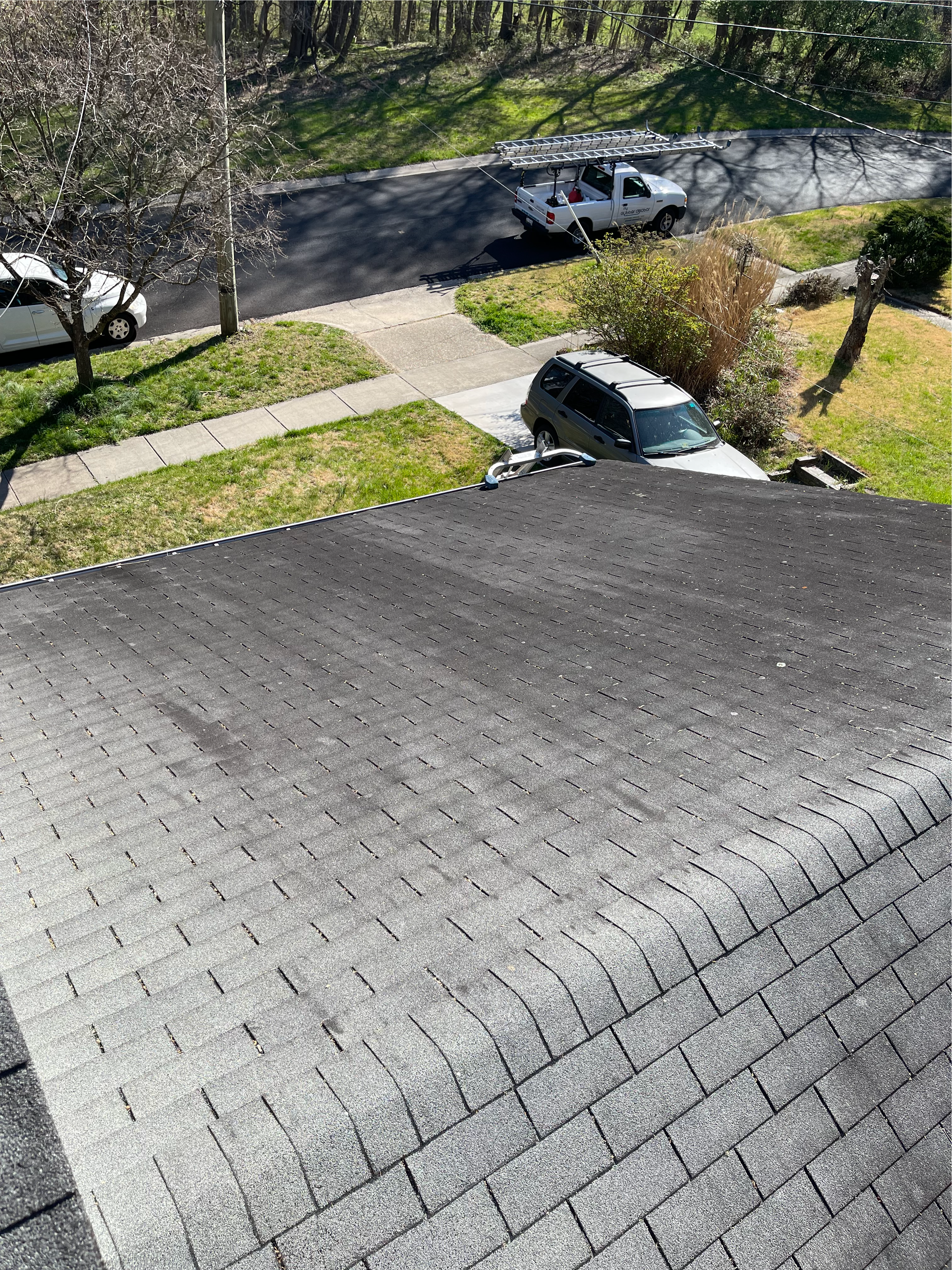 roof cleaning treatment before photo