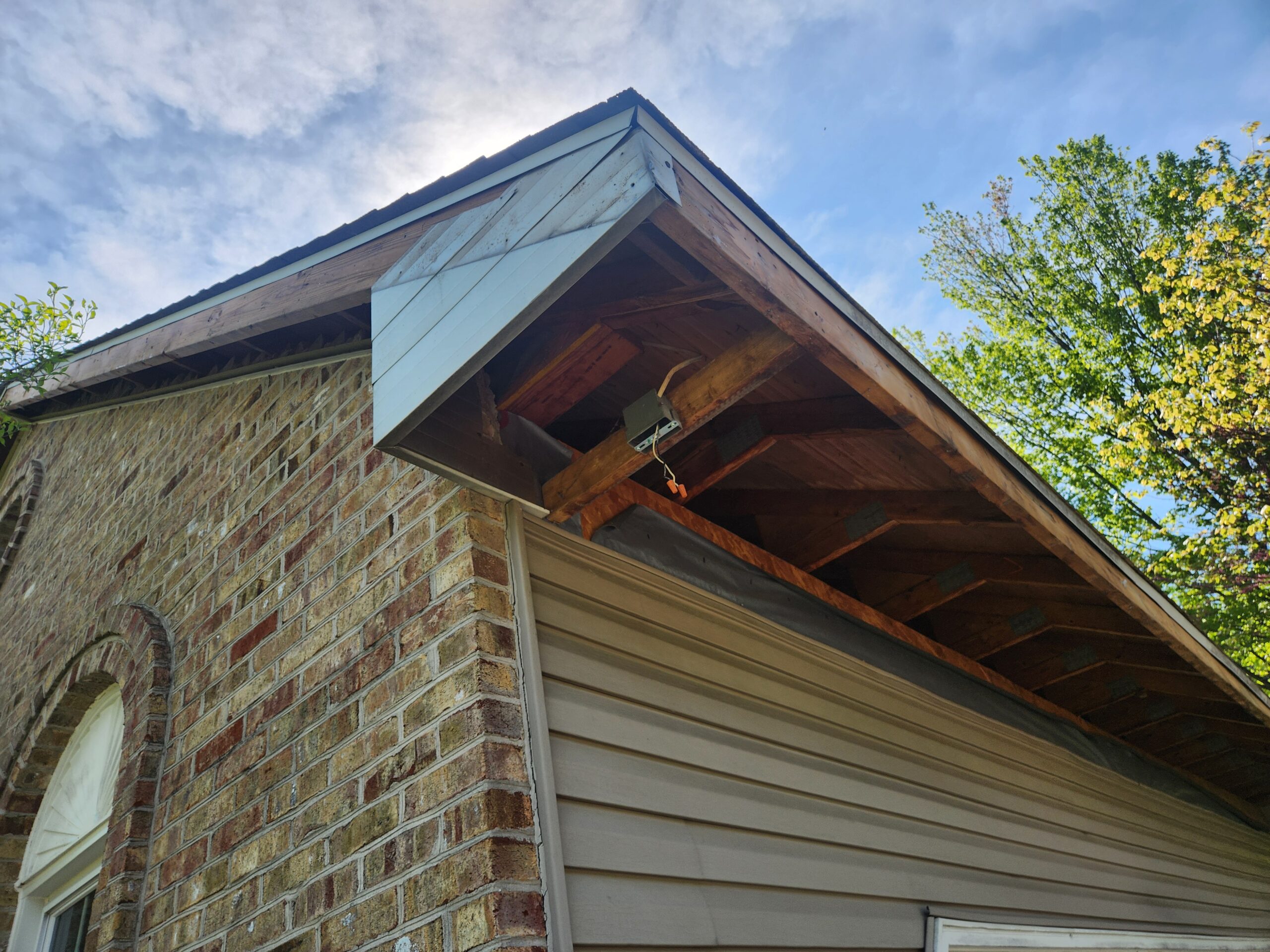 soffit and fascia wrap installation before
