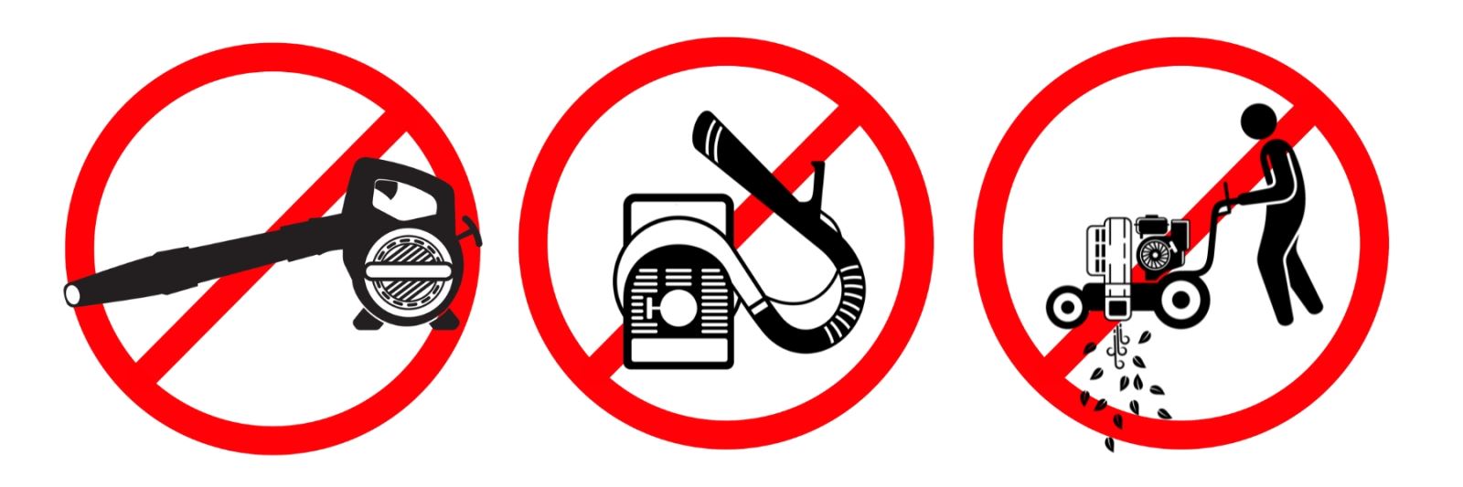 no gas powered leaf removal equipment logo