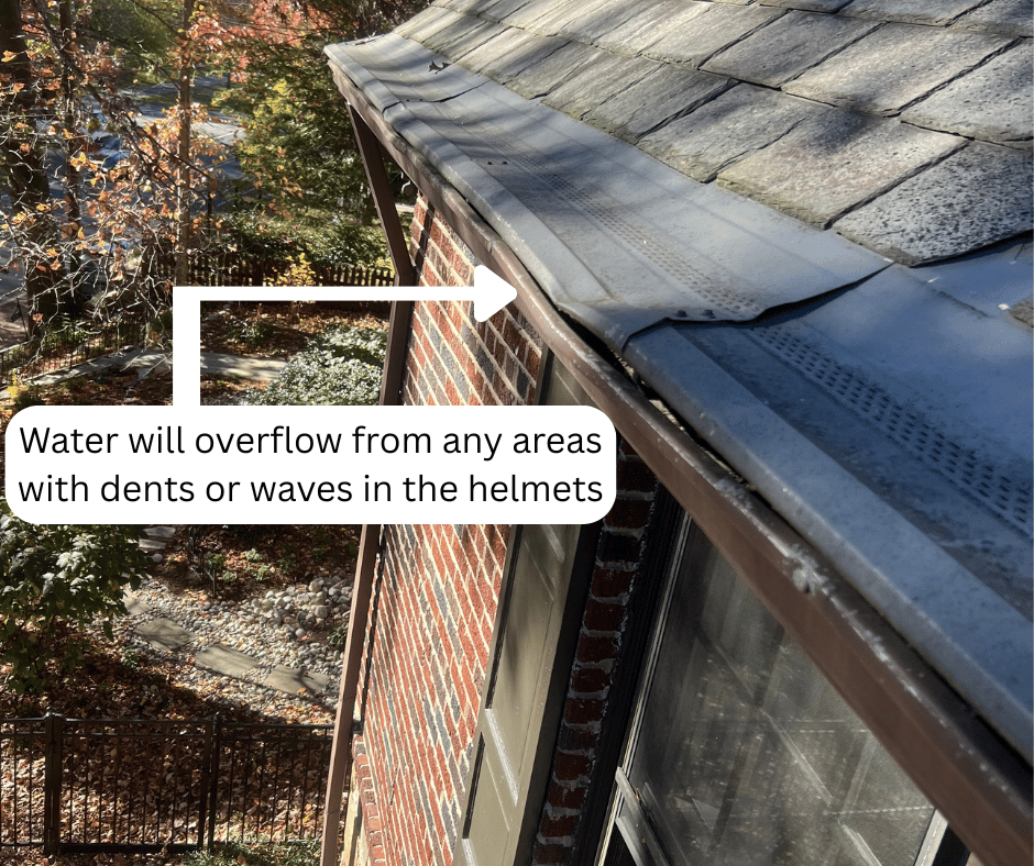 gutter hood with damage to the hood 