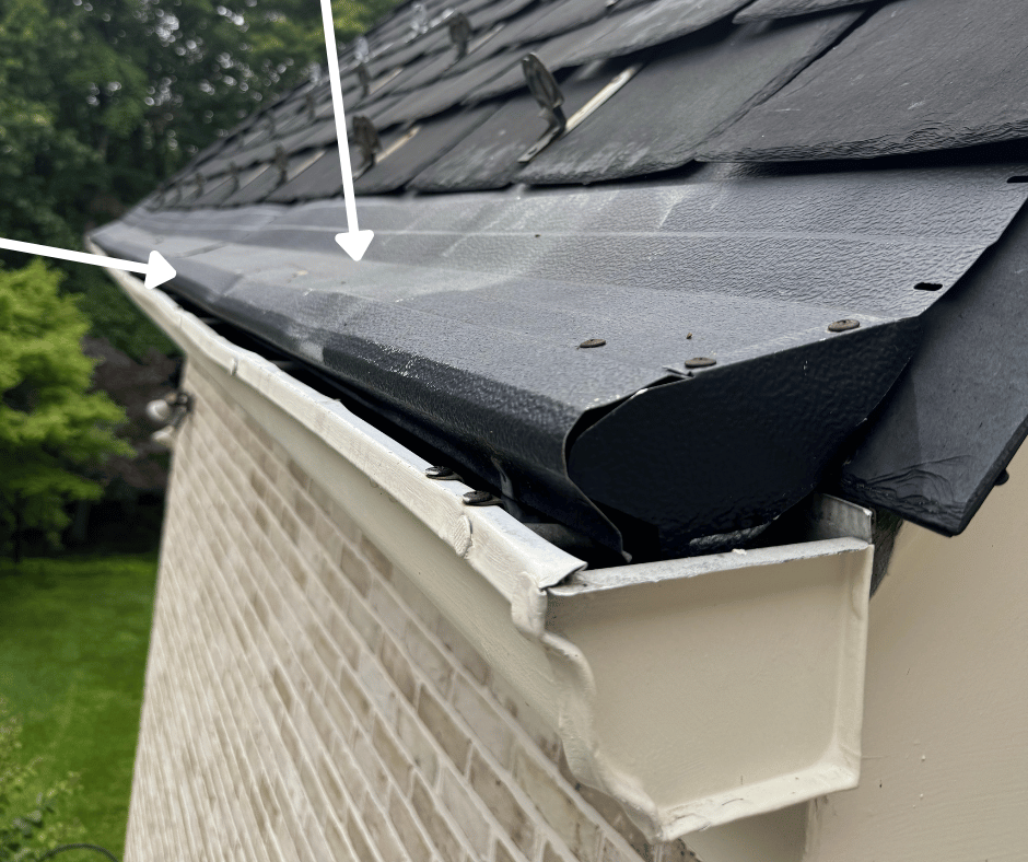 gutter helmet installed to slate roof is warped 