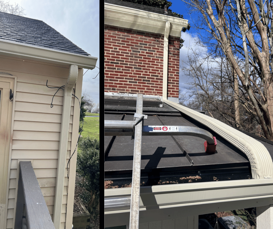 cream color gutter installation silver spring md