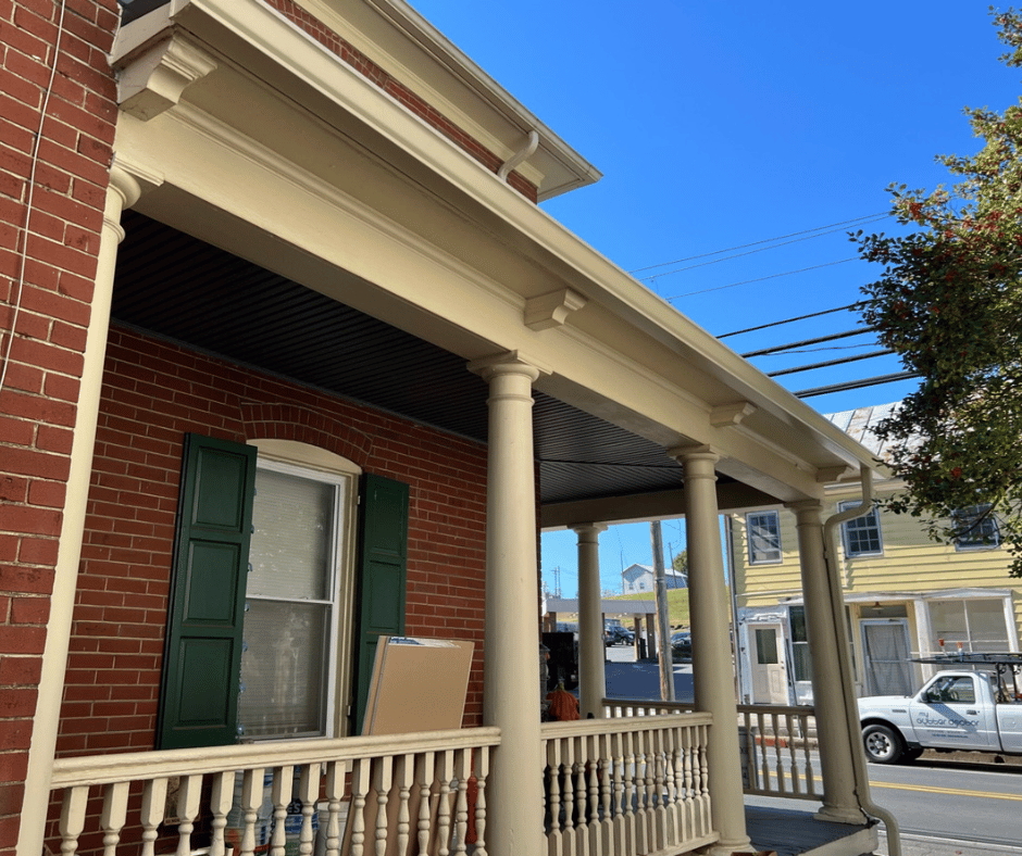 cream gutter color porch seamless gutter