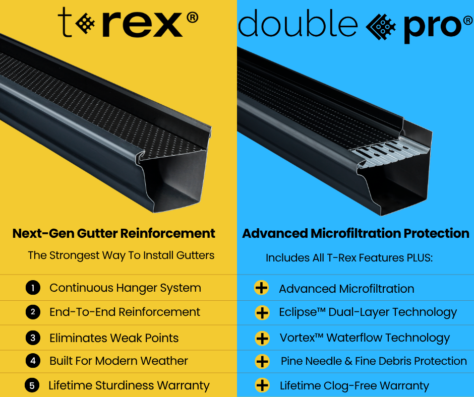 t-rex versus double-pro comparison graphic