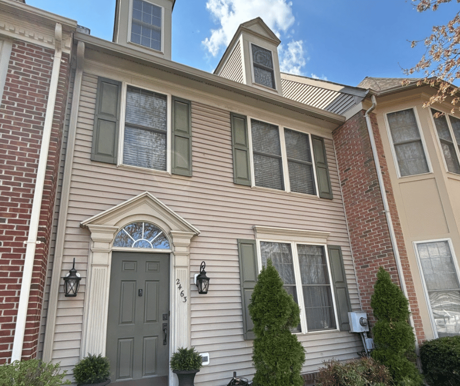 Clay-gutter-color-installation-townhouse clay gutter color installation townhouse