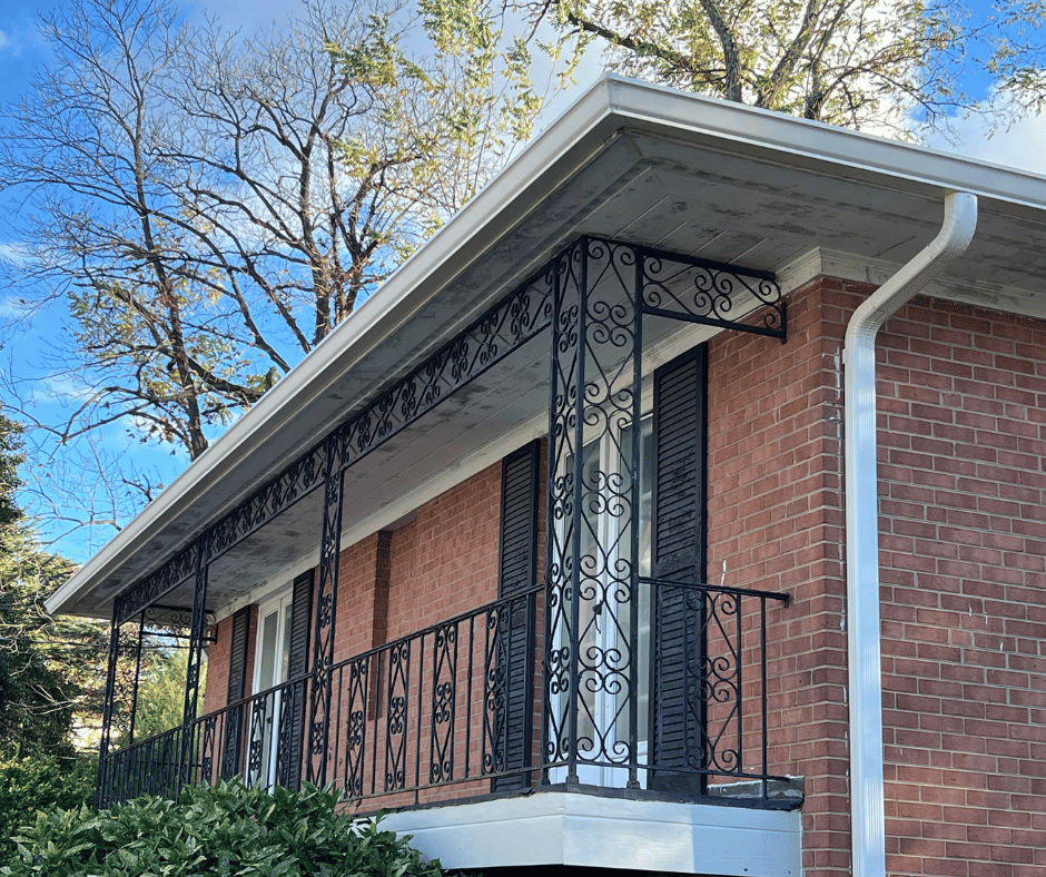 eggshell gutter color installation outside corner