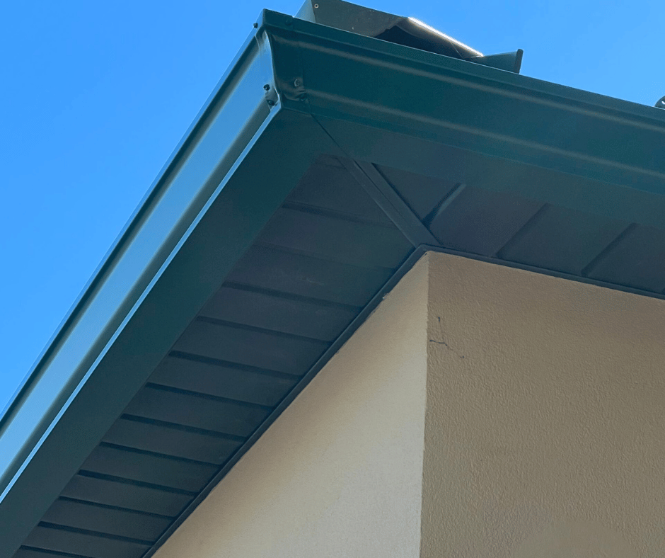 grecian green gutter color installation and soffit
