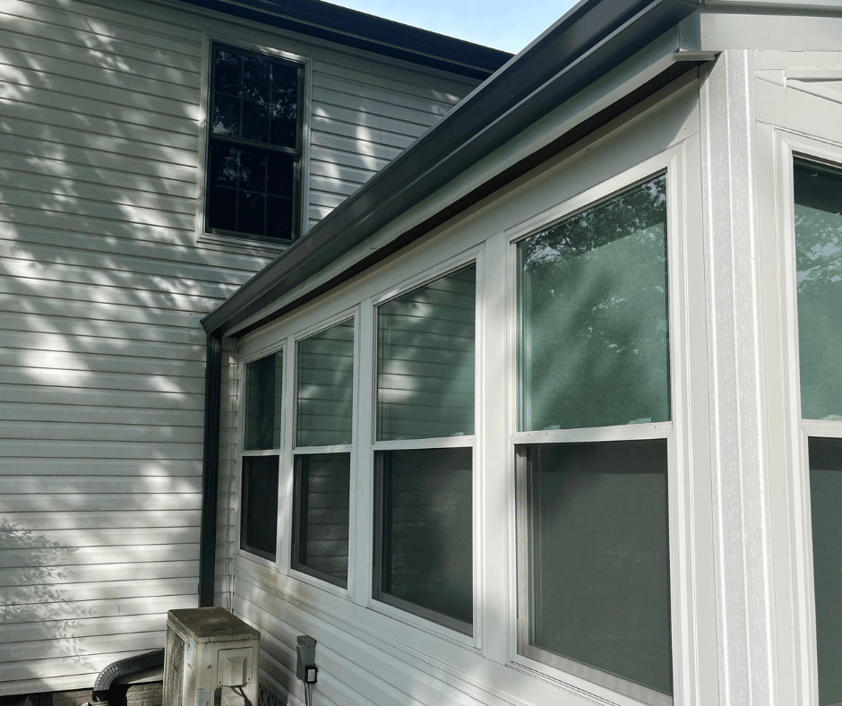 tuxedo gray gutter color installation seamless gutter